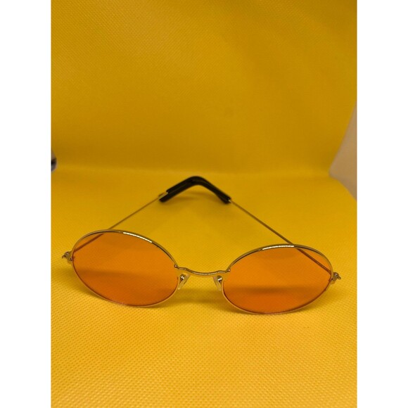  Orange round glasses, John Lennon fashion circle retro hippie - Picture 2 of 3